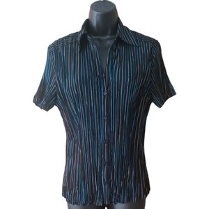 Blue Pinstripe stretch button down shirt